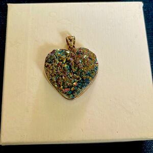 Geode heart pendant